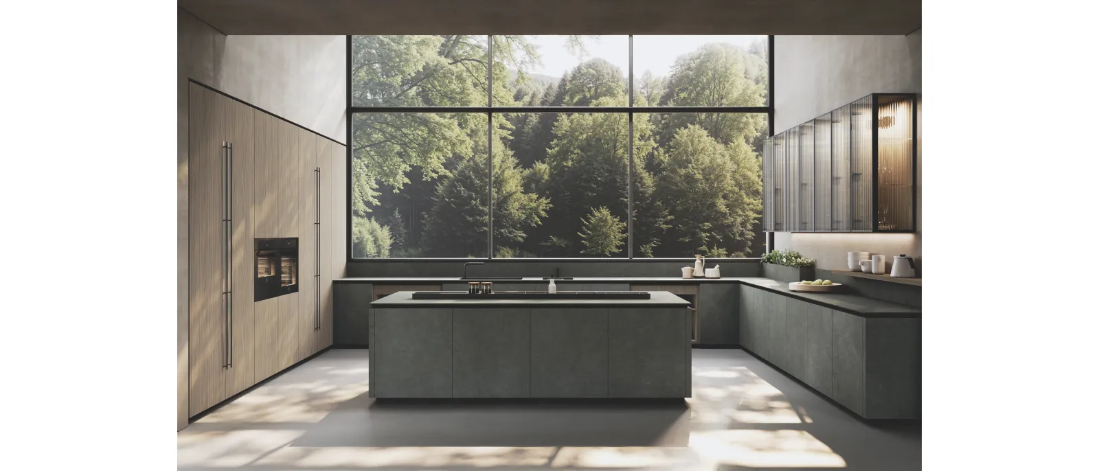 Cucina Design con isola Balance Supermaterico di Binova
