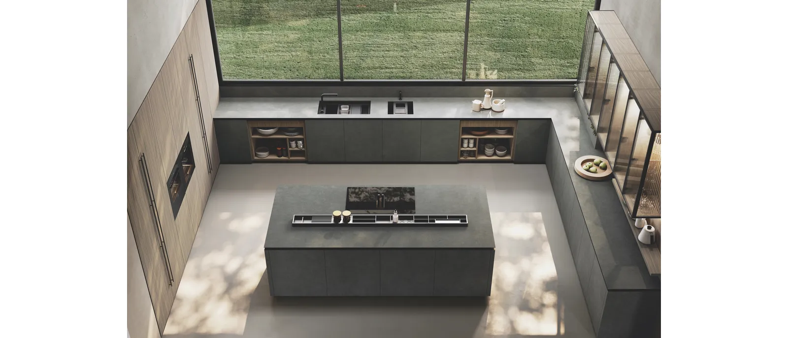 Cucina Design con isola Balance Supermaterico di Binova