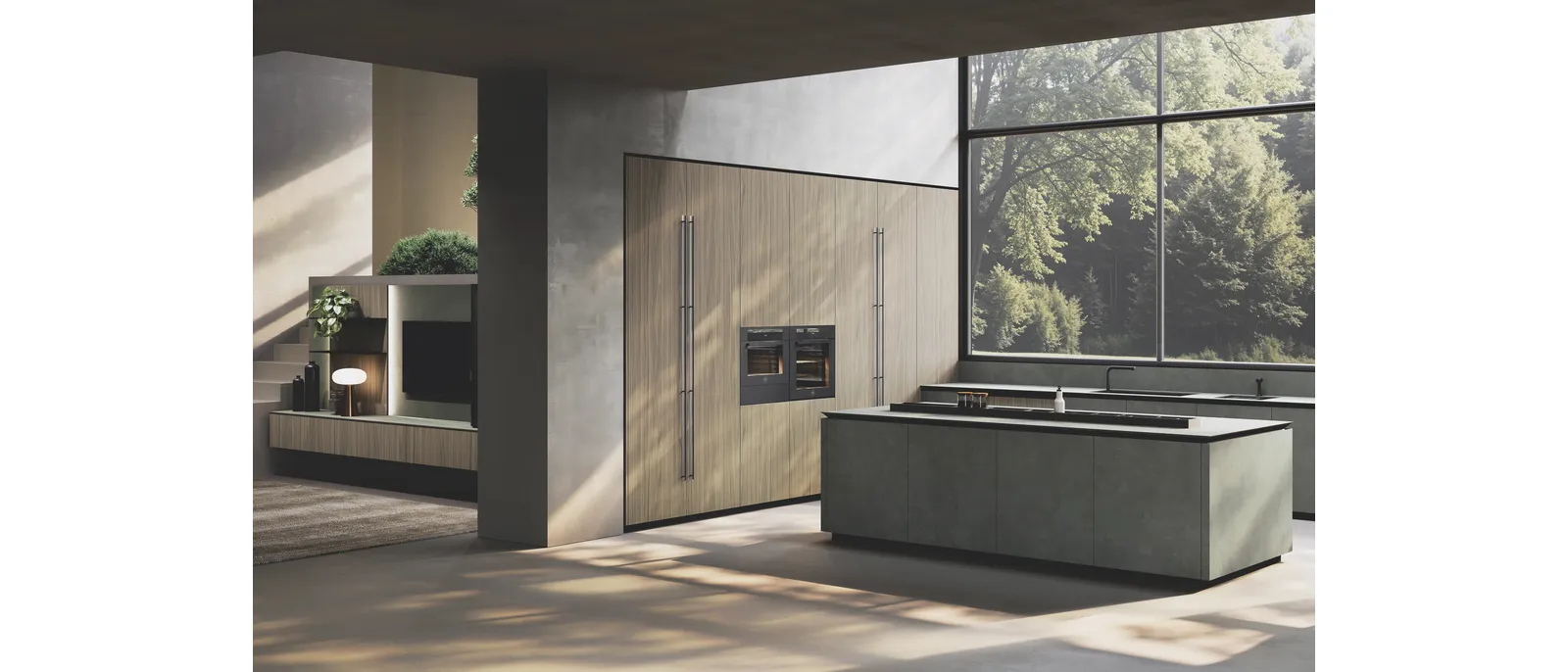 Cucina Design con isola Balance Supermaterico di Binova