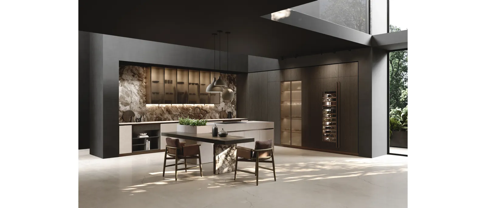 Cucina Design con isola Balance Superwood di Binova