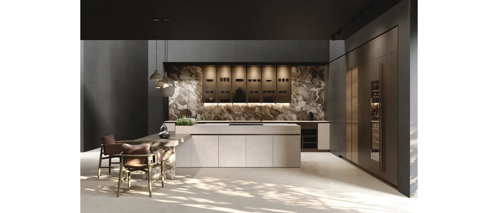 Cucina Design con isola Balance Superwood di Binova