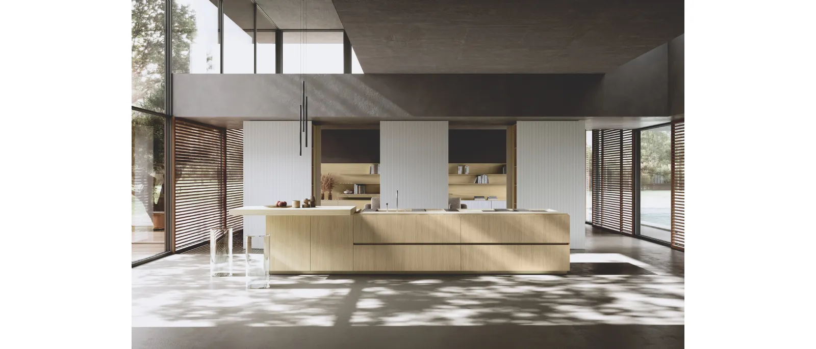 Cucina Design con isola Bluna Wey di Binova