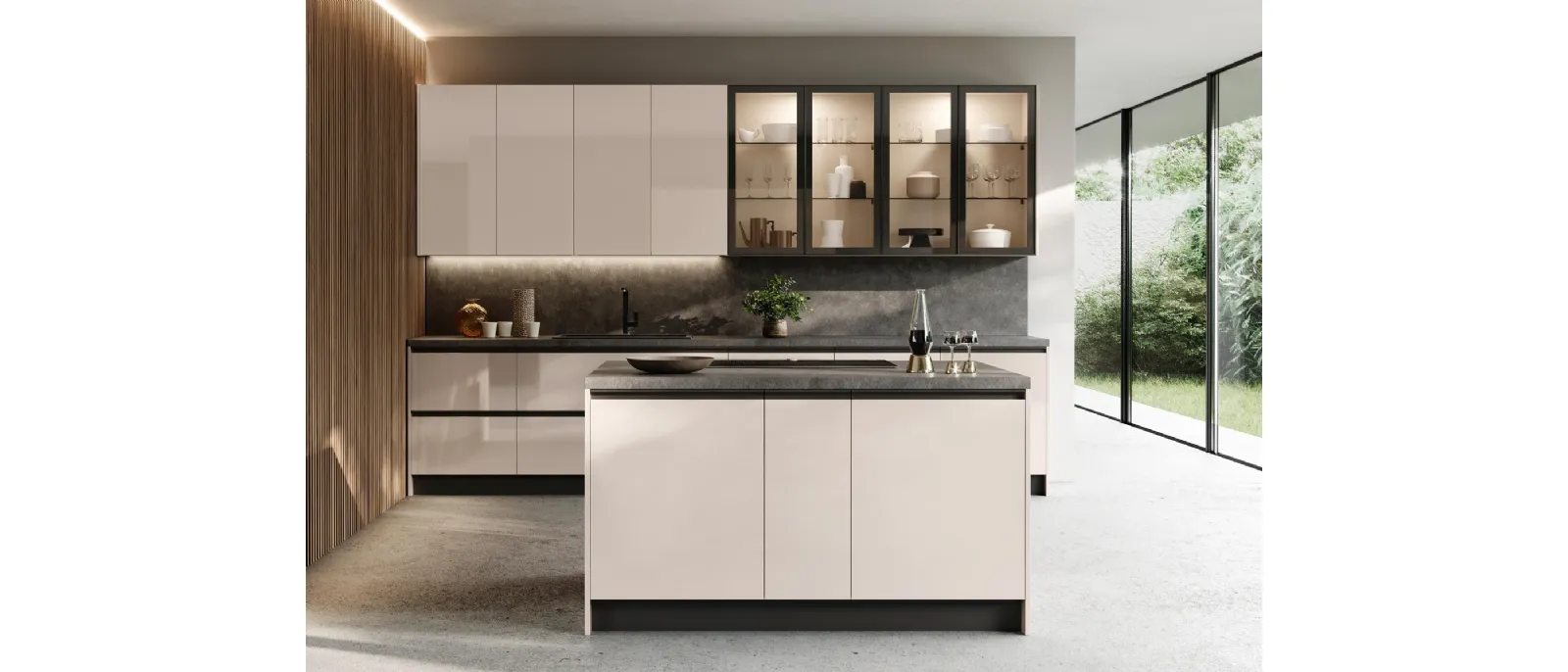 Cucina Design con isola Cloè Cashmere di Zecchinon Cucine