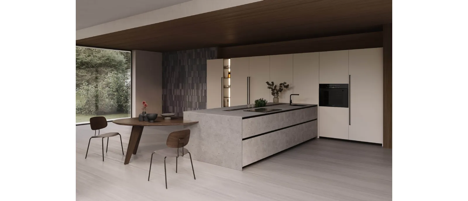 Cucina Design con penisola K105 02 di Zecchinon Cucine