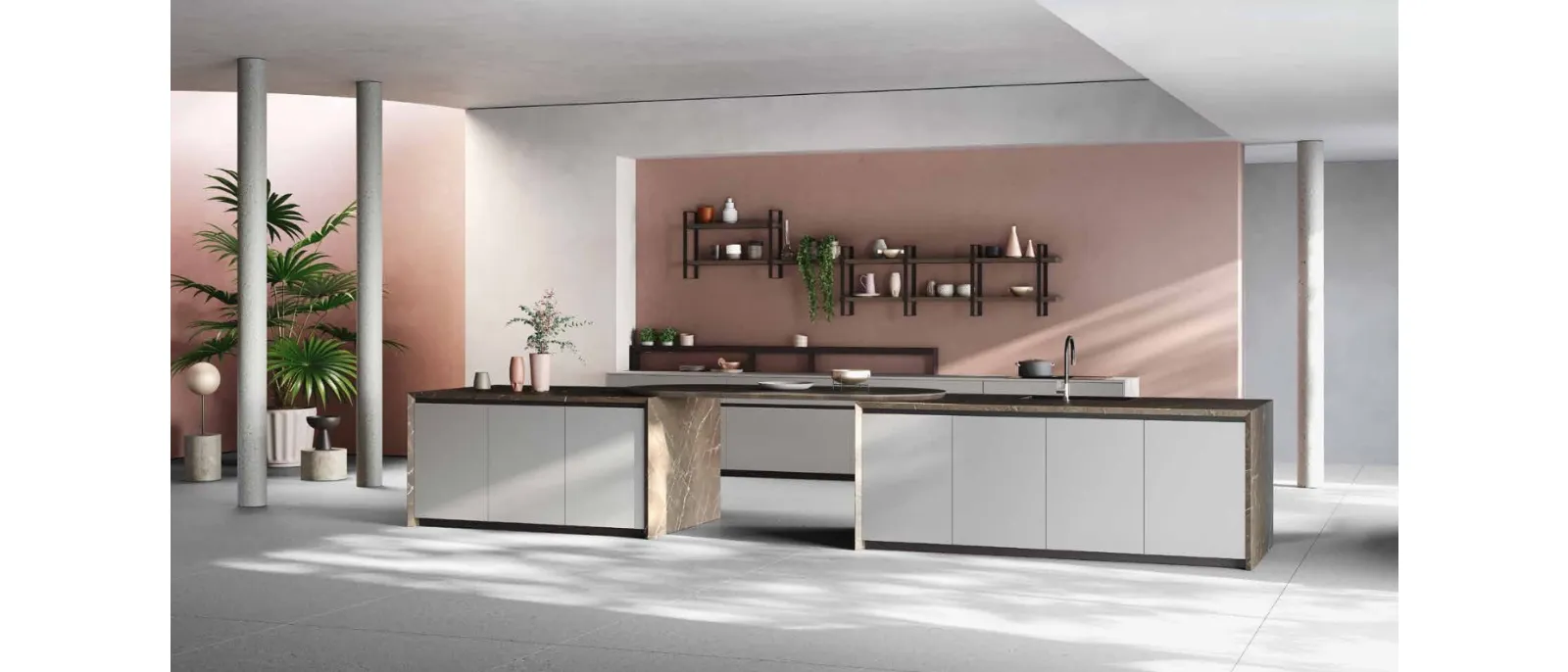 Cucina Design in laccato e marmo Kelly Marmo di Zecchinon Cucine