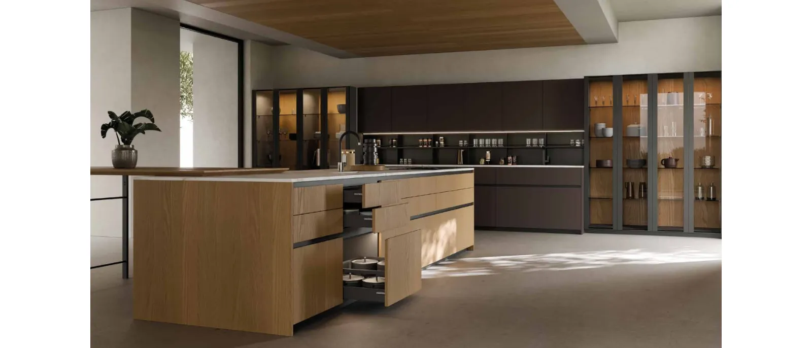 Cucina Design in legno Kelly Olmo di Zecchinon Cucine