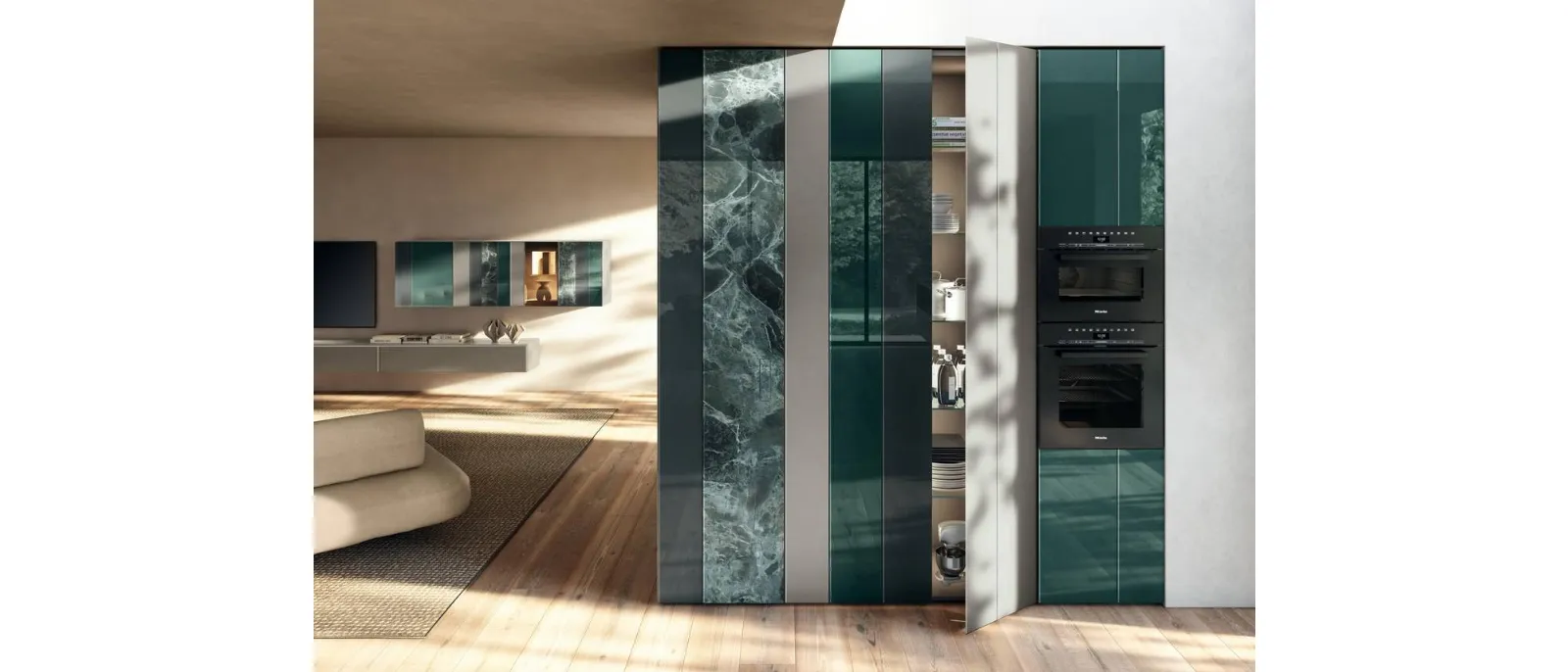 Cucina Design ad angolo NOW Project 2831 di Lago