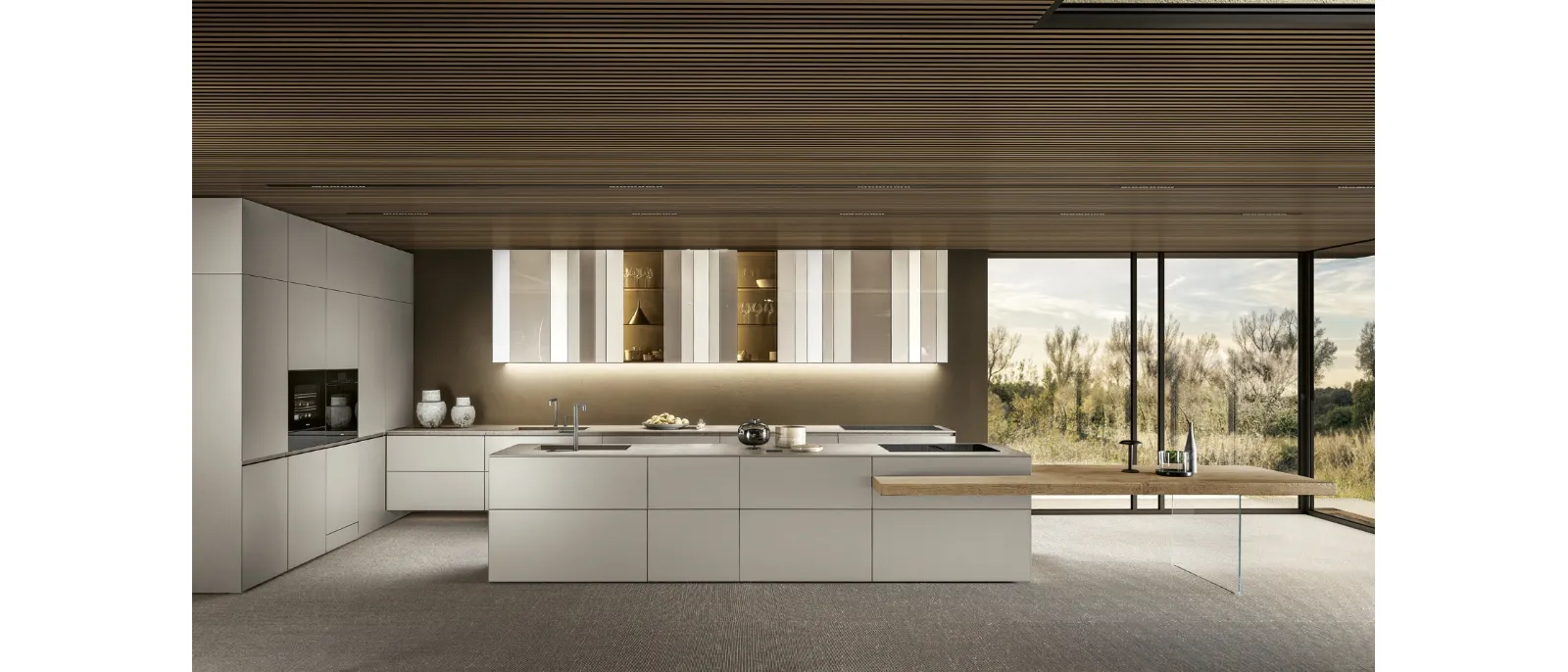 Cucina Design con isola NOW Project 2828 di Lago
