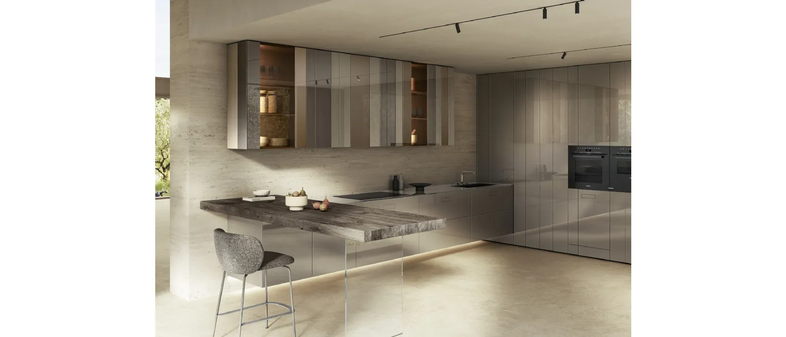 Cucina Design con penisola NOW Project 2829 di Lago