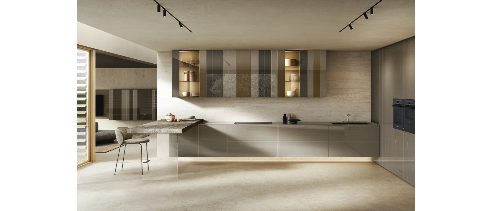 Cucina Design con penisola NOW Project 2829 di Lago
