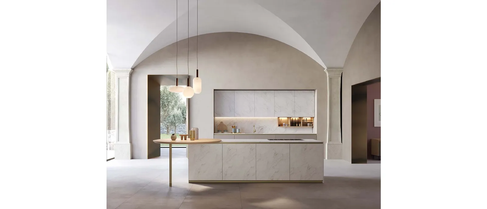 Cucina Design con isola T70 MDI di Zecchinon Cucine