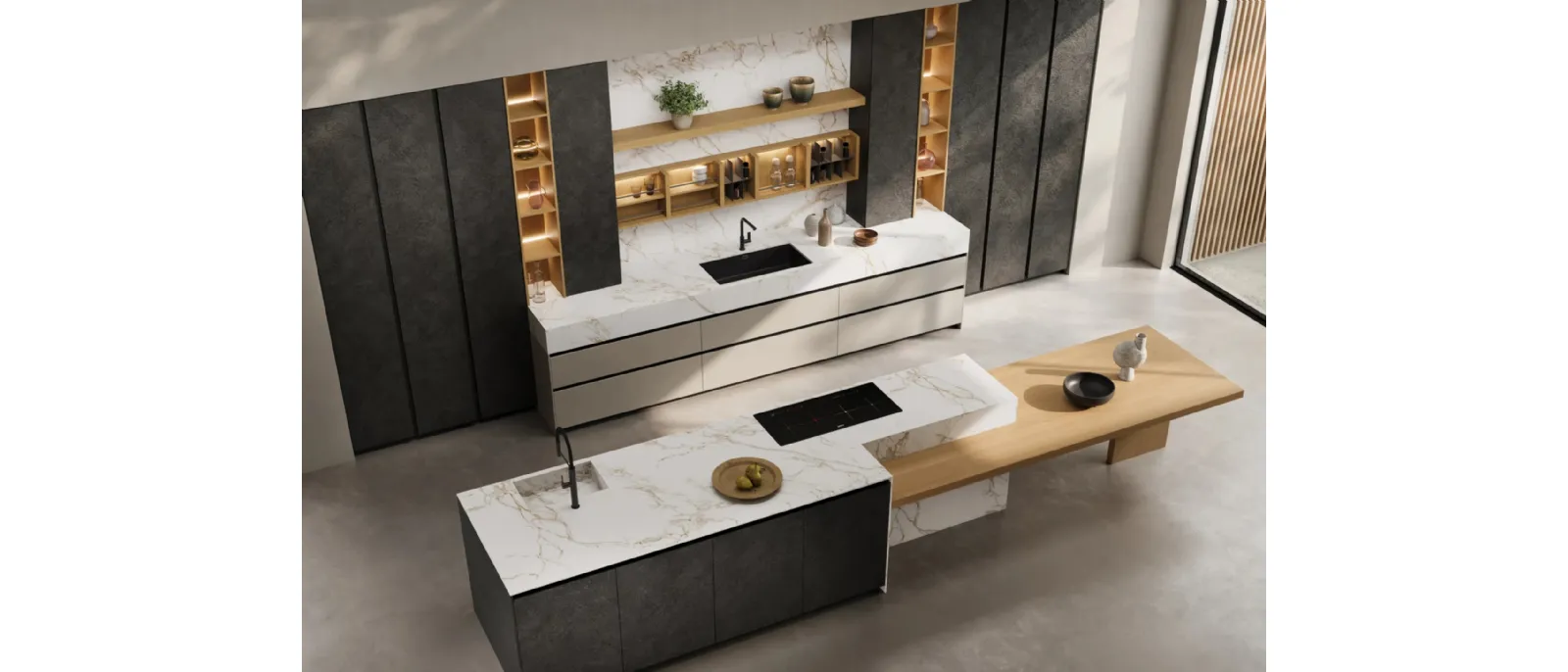 Cucina Design con isola T80 01 di Zecchinon Cucine