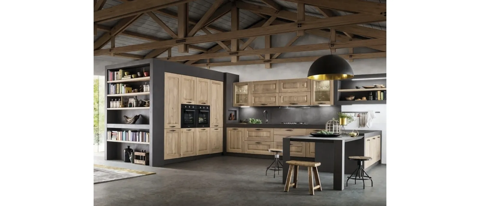 Cucina in Muratura con penisola I Masselli 01 di Ar-Tre