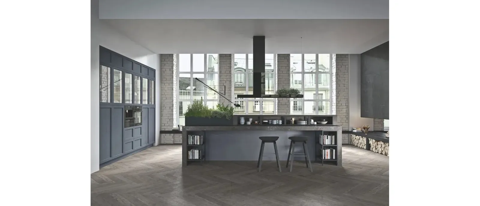 Cucina Moderna in legno laccato con isola Infinity 01 di Ar-Tre