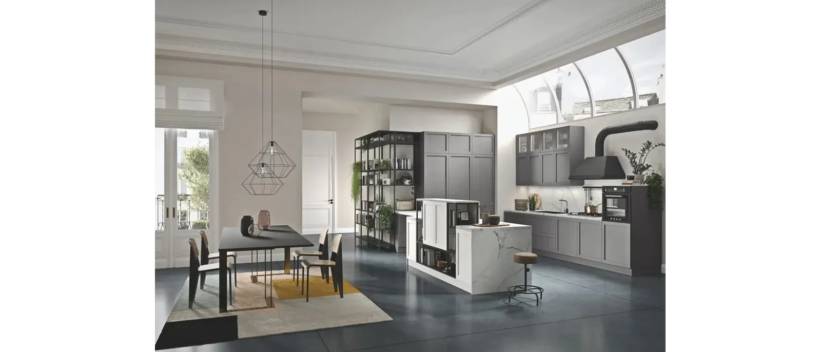 Cucina Moderna in legno laccato con penisola Infinity 02 di Ar-Tre
