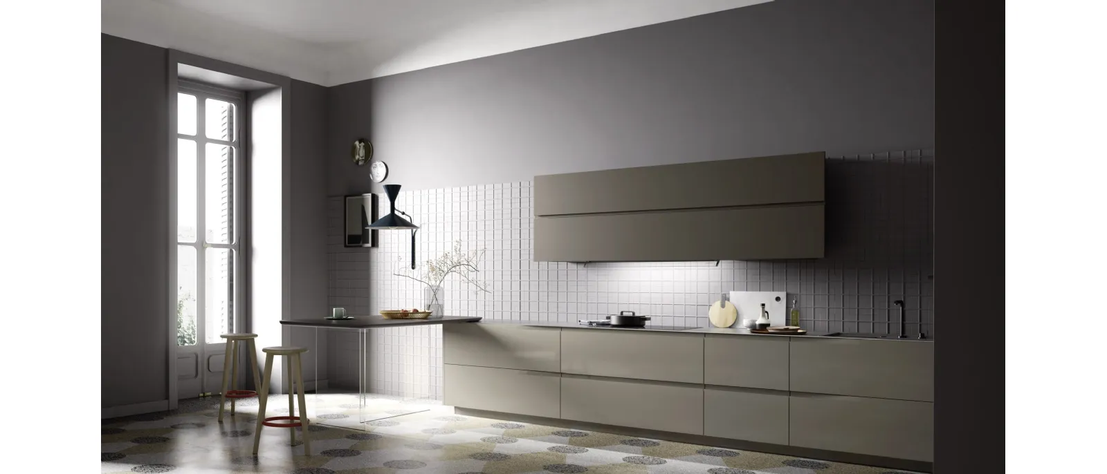 Cucina Moderna con penisola M6 Vela Visone di Meson's Cucine