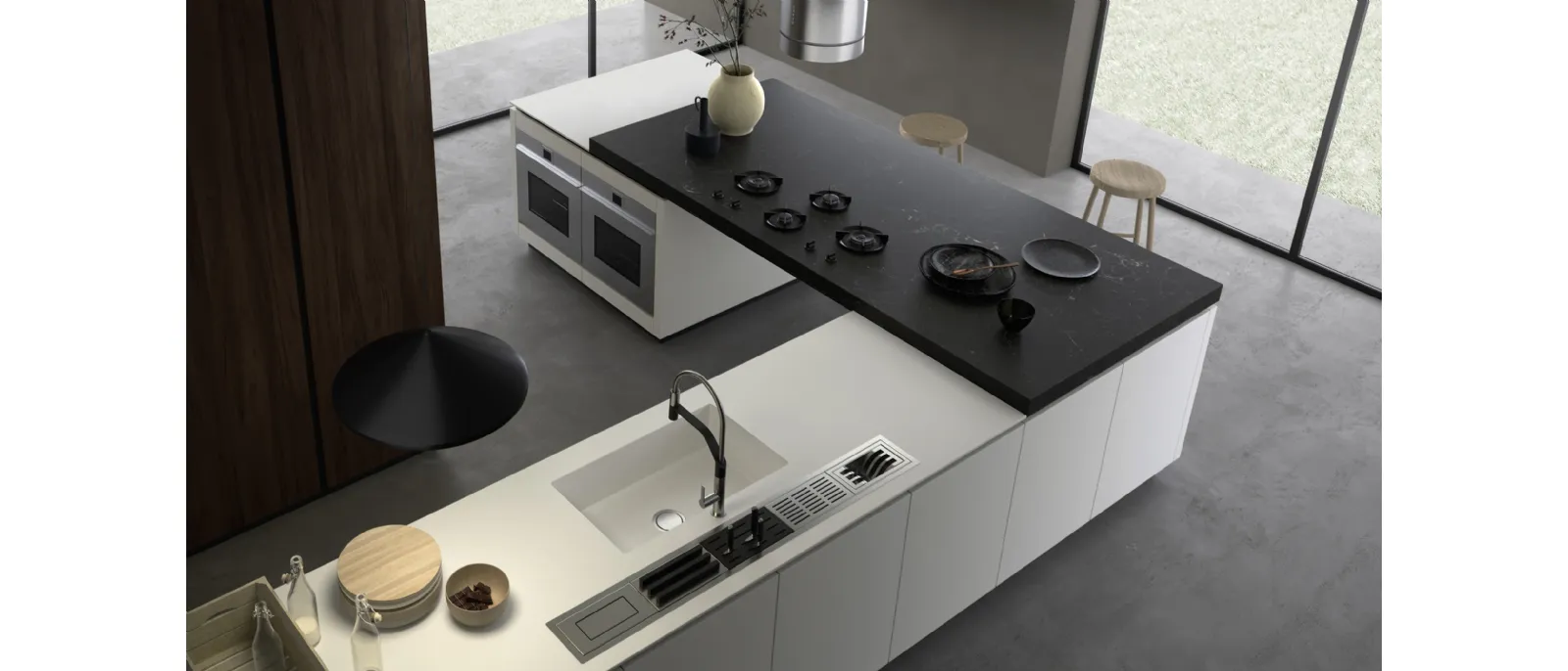 Cucina Moderna M2 Goccia Bianco di Meson's Cucine