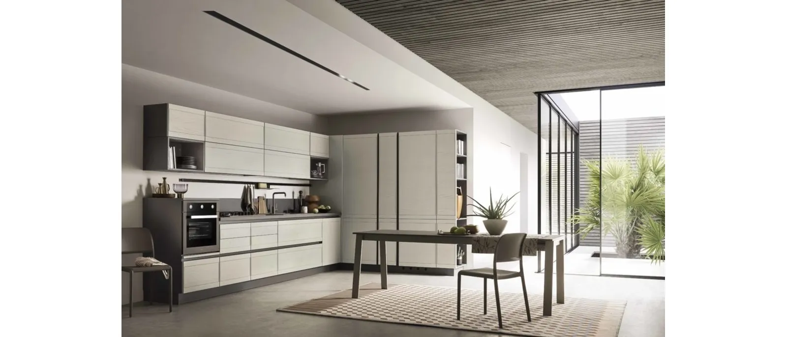Cucina Moderna angolare in legno laccato Zoe 01 di Ar-Tre