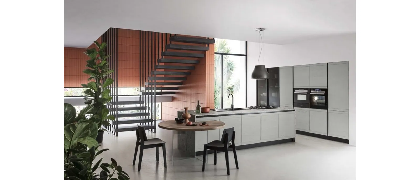 Cucina Moderna in legno laccato con isola Zoe 03 di Ar-Tre