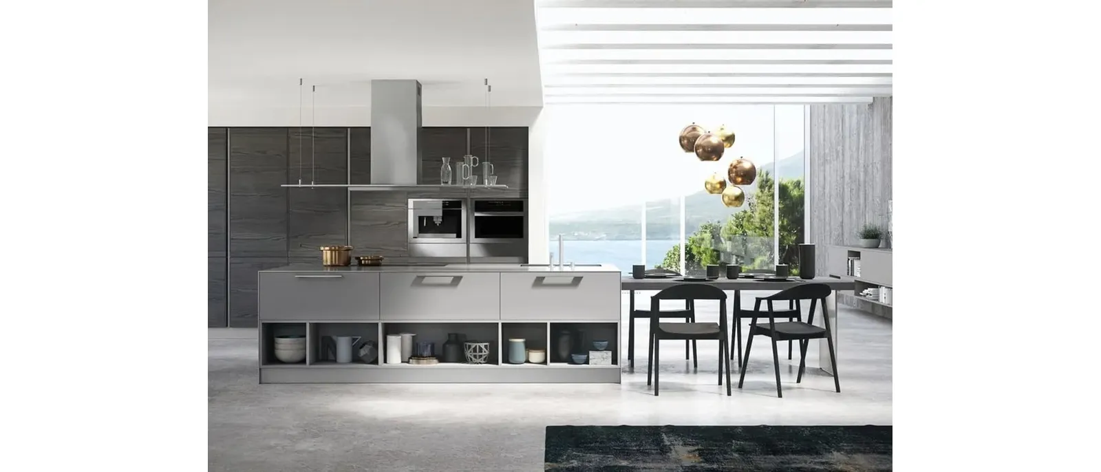 Cucina Moderna in legno laccato con isola Zoe 04 di Ar-Tre