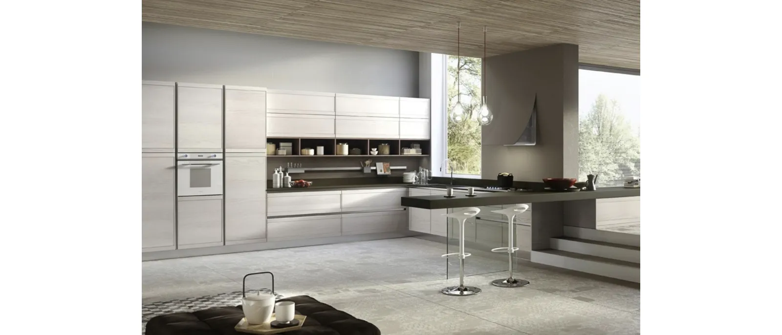 Cucina Moderna con penisola Zoe 07 di Ar-Tre