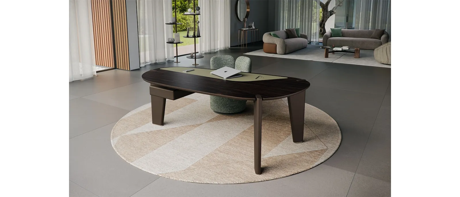 Scrivania direzionale di design in legno Boston di Cattelan Italia